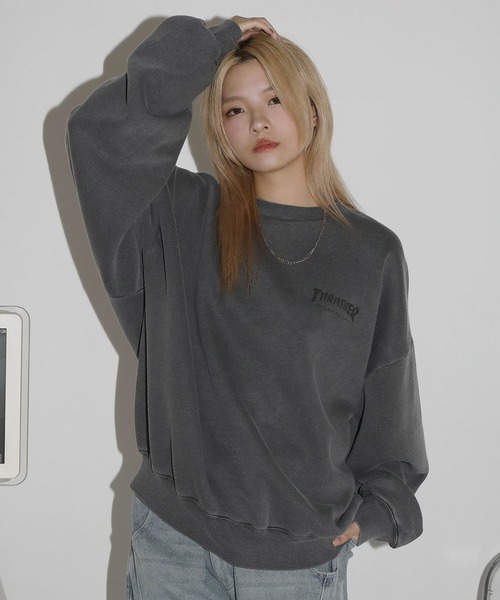 「THRASHER」 スウェットカットソー S グレー メンズ_画像2