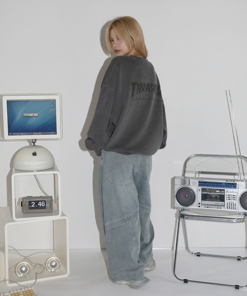 「THRASHER」 スウェットカットソー S グレー メンズ_画像8