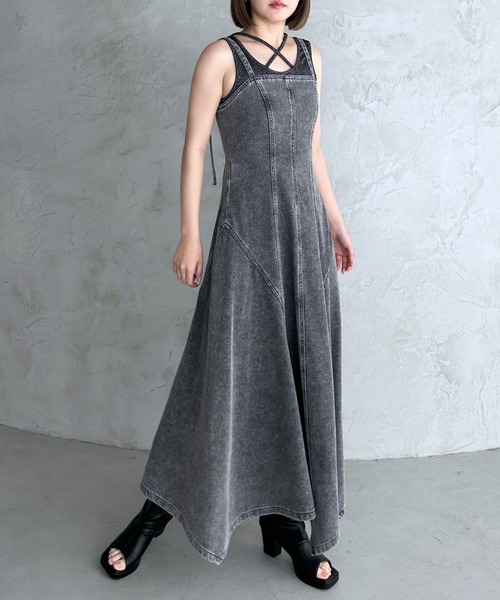 【PAGEBOY】まるでデニム見え紫外線カットストレッチマルデニキャミワンピース PAGEBOY（ページボーイ） ワンピース 「まるでデニム見え！/紫外線