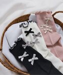 靴下 後ろリボンメローソックス キッズ 子供 女の子の詳細画像2