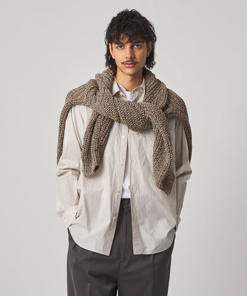 【オシャレ⭐STEVEN ALAN】紺　白　ストライプシャツ　サイズS STEVEN ALAN（スティーブンアラン） シャツ ヘイズ ストライプ