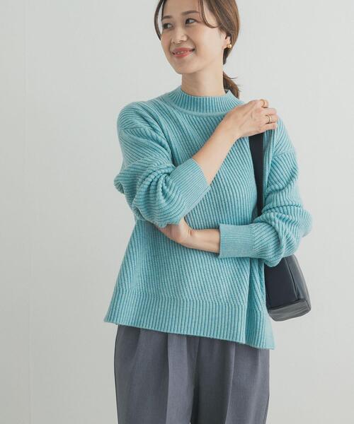 アーバン リサーチ☆  水色 ゆったり ニット M SENSE OF PLACE by URBAN RESEARCH ニット セーター アシメネック
