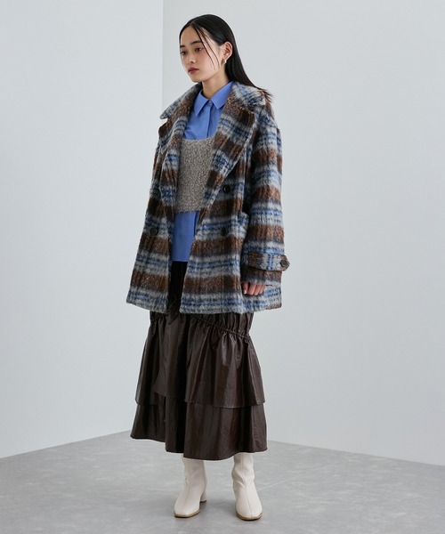 「VIS」 ピーコート M ライトグレー レディース_画像4