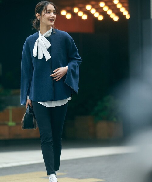 「23区」 ノーカラージャケット 32 グレー レディース_画像2