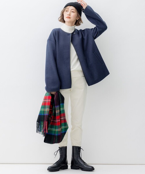 「23区」 ノーカラージャケット 32 グレー レディース_画像4