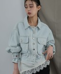 コート アウター ボリュームスリーブデニムジャ...の詳細画像1