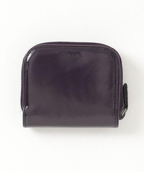 プラダ PRADA 二つ折り財布 パテントレザー エナメル がま口 PRADA（プラダ） パテントレザー 二つ折り 財布 - パープル レディース