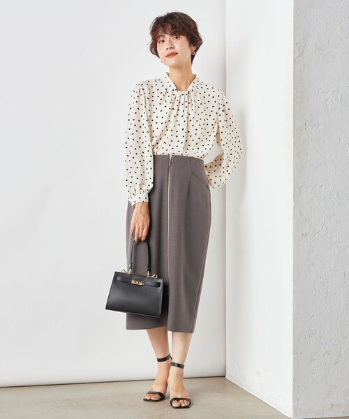 「NOLLEY'S Sophi」 長袖ブラウス 38 グレイッシュブルー レディース_画像3