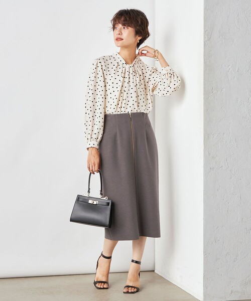 「NOLLEY'S Sophi」 長袖ブラウス 38 グレイッシュブルー レディース_画像4
