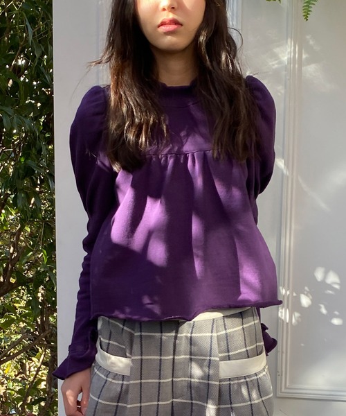 「AVIE」 スウェットカットソー 38 パープル レディース_画像4