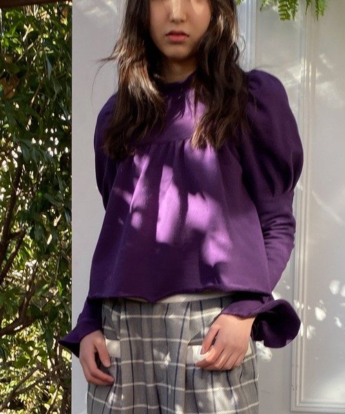 「AVIE」 スウェットカットソー 38 パープル レディース_画像5
