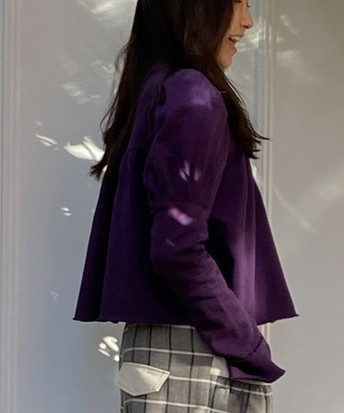 「AVIE」 スウェットカットソー 38 パープル レディース_画像6