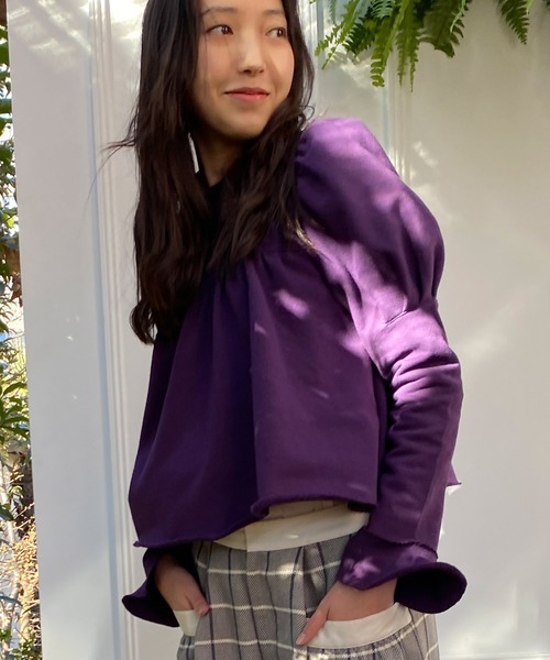 「AVIE」 スウェットカットソー 38 パープル レディース_画像7