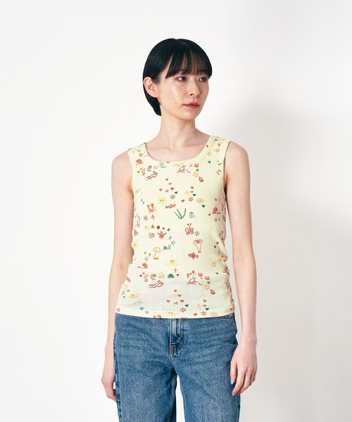 タンクトップ ノースリーブ “SEA” Aimi Odawara 針抜きタンクトップ