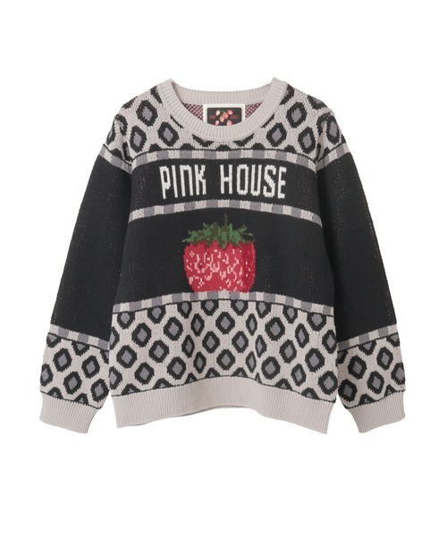 PINK HOUSE（ピンクハウス） ニット セーター 苺モチーフジャガード