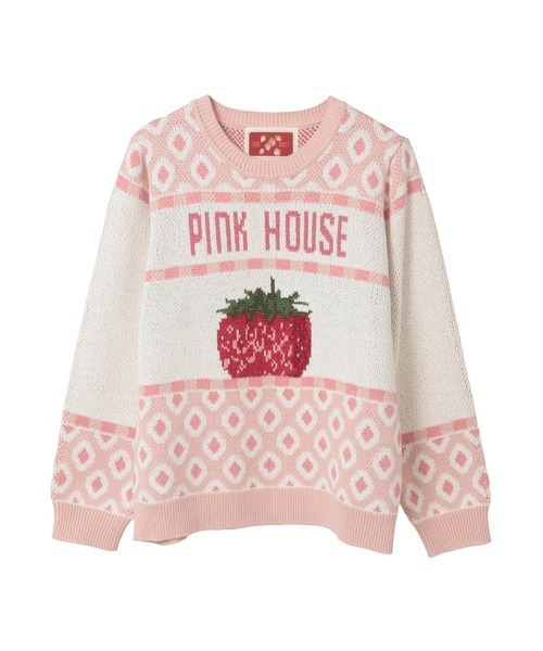 PINK HOUSE（ピンクハウス） ニット セーター 苺モチーフジャガード