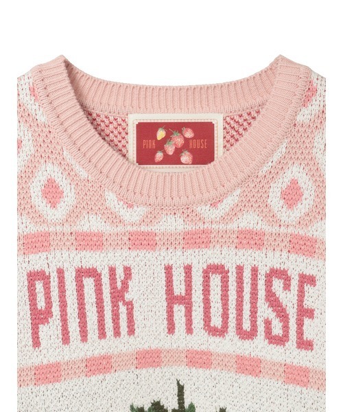 PINK HOUSE（ピンクハウス） ニット セーター 苺モチーフジャガード