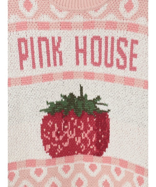PINK HOUSE（ピンクハウス） ニット セーター 苺モチーフジャガード