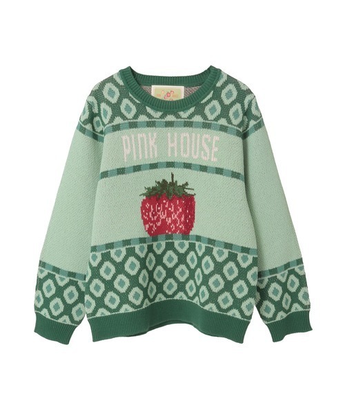 PINK HOUSE（ピンクハウス） ニット セーター 苺モチーフジャガード