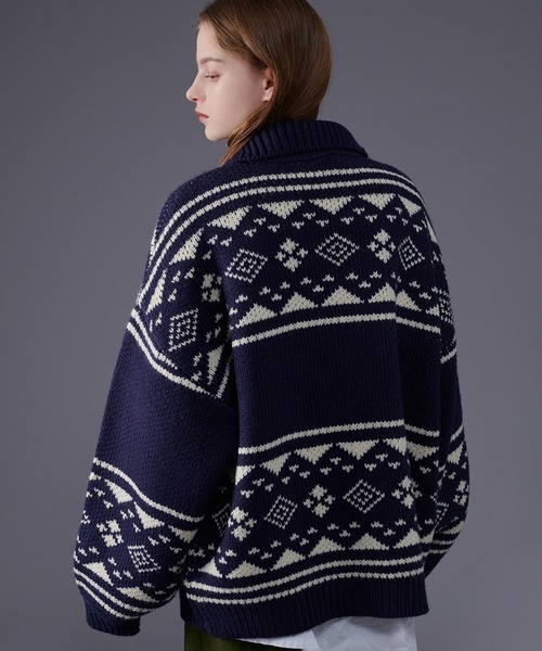 「ONCILY」 ニットカーディガン MEDIUM レッド メンズ_画像7