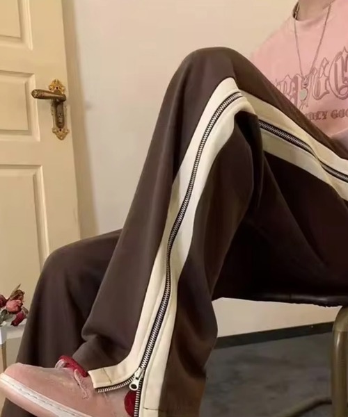 「BARELY BLUE」 スウェットパンツ LARGE ブラウン レディース_画像6