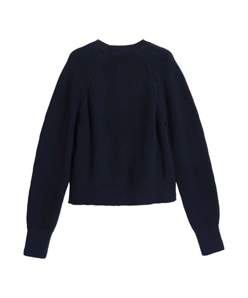 トミーフィルフィガー　クルーネックセーター　S レディース　ネイビー　ニット TOMMY HILFIGER（トミー・ヒルフィガー） ニット セーター コットン