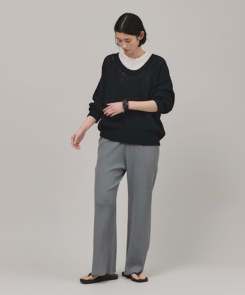 「Curensology」 イージーパンツ FREE チャコールグレー レディース_画像9