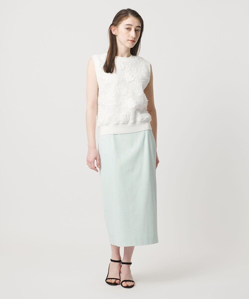 ツイル タイトスカート オフホワイト　ユナイテッドアローズ UNITED ARROWS（ユナイテッドアローズ） ロング スカート RIRANCHA