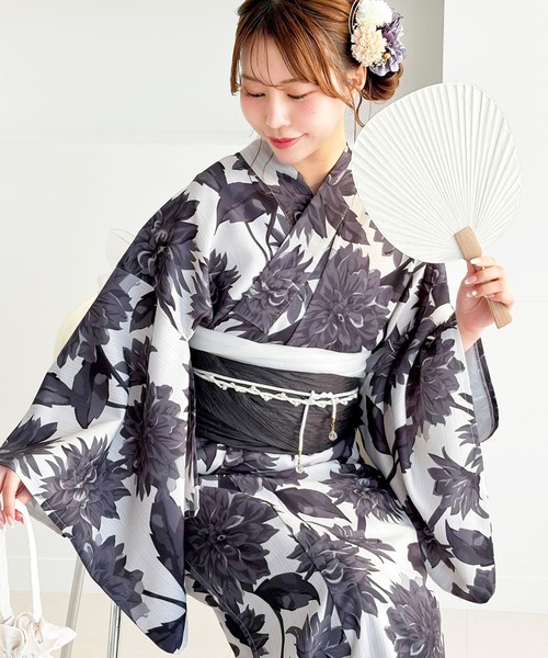 浴衣 アソート花柄浴衣３点セット レディースの画像