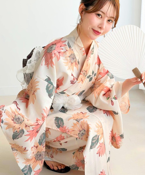 浴衣 アソート花柄浴衣３点セット レディースの画像