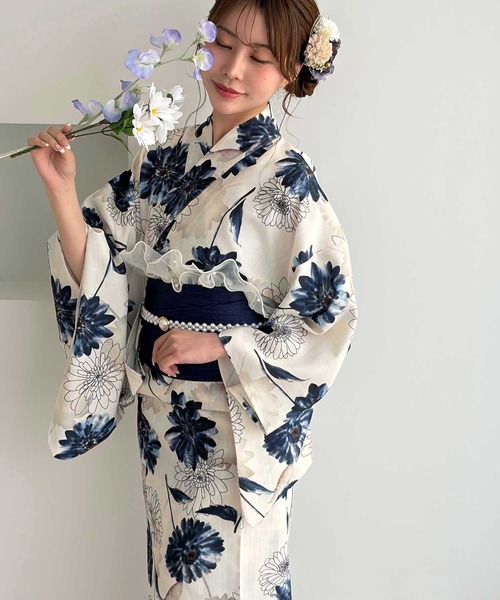 浴衣 アソート花柄浴衣３点セット レディースの画像