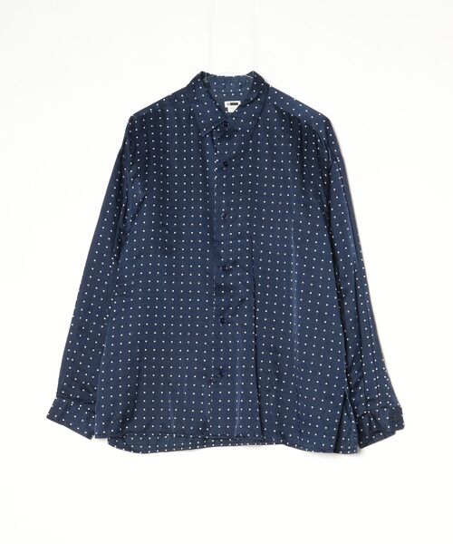 H BEAUTY&YOUTH UNITED ARROWS」 ドット柄長袖シャツ S ネイビー 