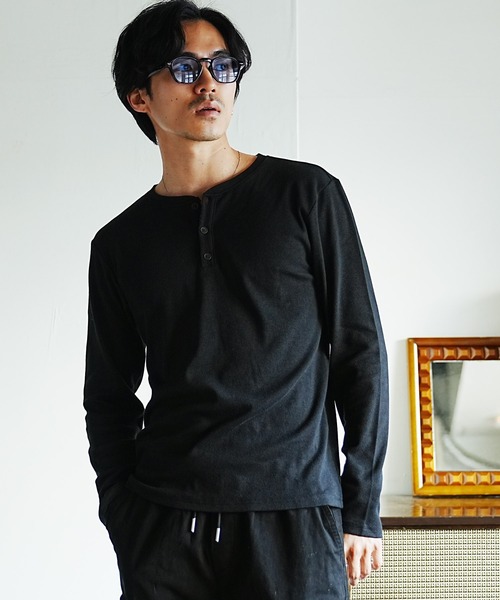 NEVER） Acquiesce ヘンリーネック tシャツ スパンテレコヘンリー