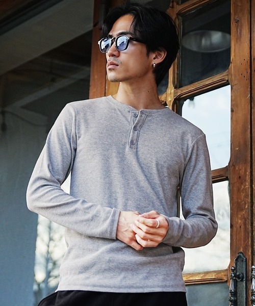 NEVER） Acquiesce ヘンリーネック tシャツ スパンテレコヘンリー