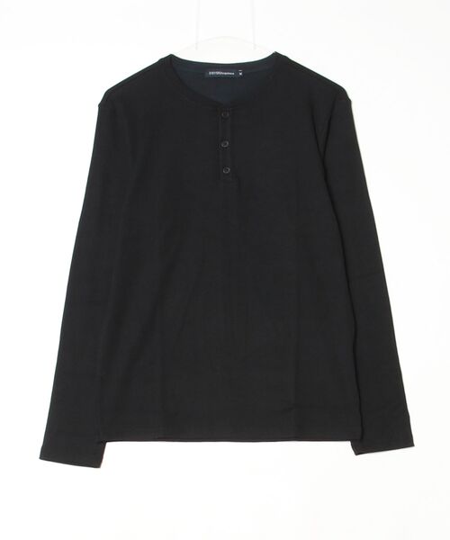 「希少」STONE  ブラック ヘンリーネック 長袖シャツLサイズ NEVER） Acquiesce ヘンリーネック tシャツ スパンテレコ ヘンリー