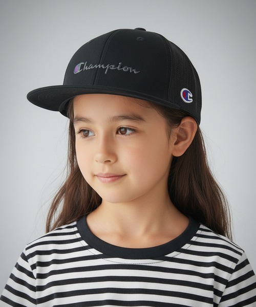 CHAMPION 企業ロゴ メッシュキャップ ブラック ヴィンテージ usa製 Champion（チャンピオン） メッシュキャップ キャップ 帽子 「Champion