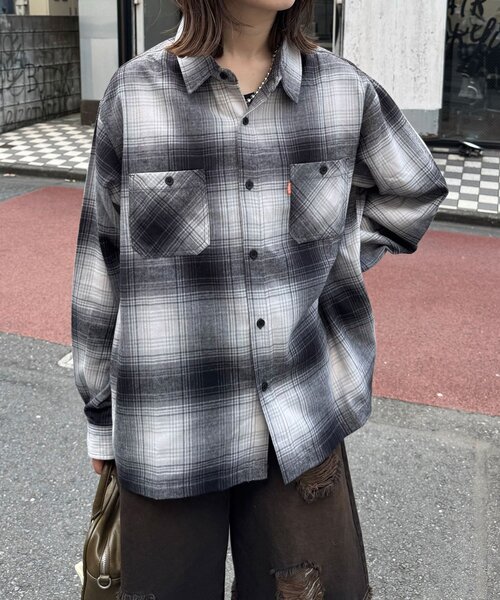 CIAOPANIC（チャオパニック） 長袖ネルシャツ LARGE グリーン