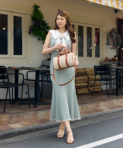 rienda（リエンダ） ワンピース セーラーカラーニットマーメイド