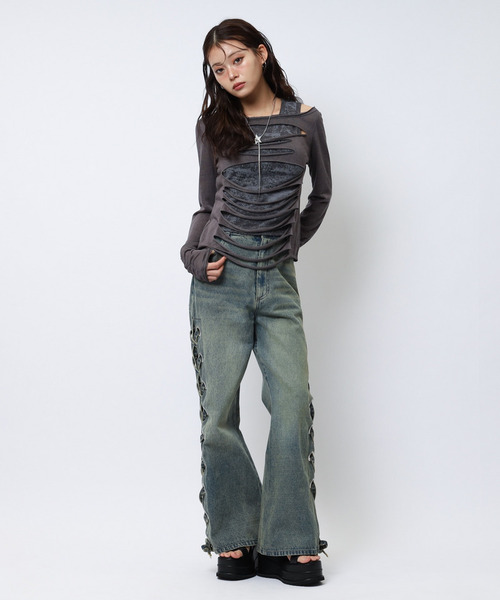 「SPIRALGIRL」 デニムパンツ MEDIUM ブルー レディース_画像4