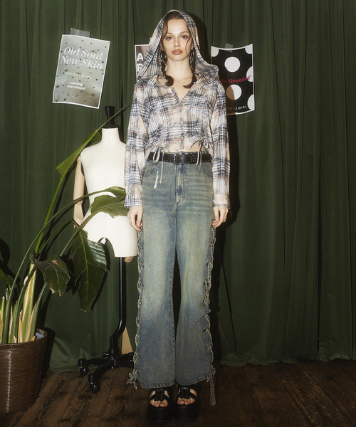 「SPIRALGIRL」 デニムパンツ MEDIUM ブルー レディース_画像7