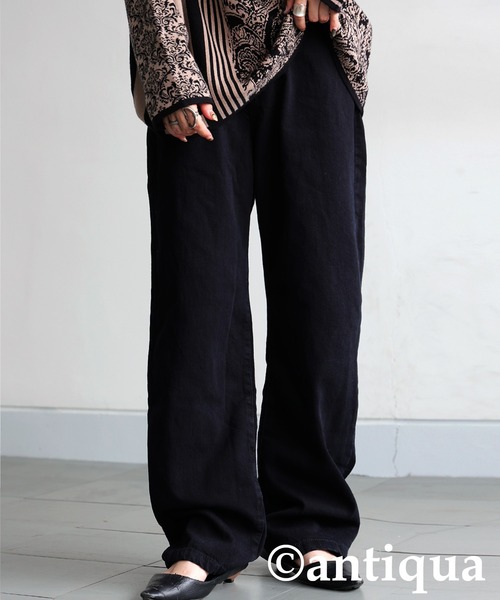 「antiqua」 デニムパンツ LARGE インディゴブルー レディース_画像8