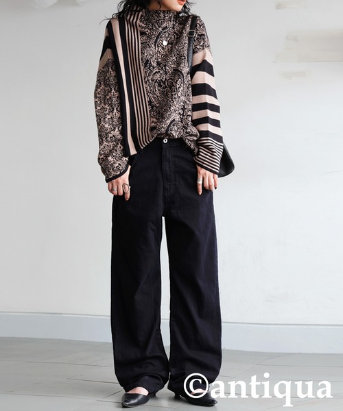 「antiqua」 デニムパンツ LARGE インディゴブルー レディース_画像9