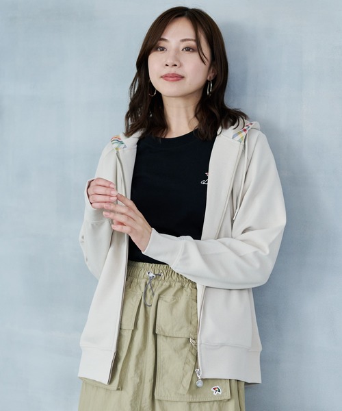 「Arnold Palmer」 ジップアップパーカー S ベージュ レディース_画像2