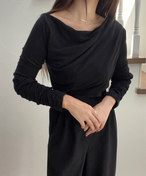 「junoah」 長袖カットソー X-LARGE ブラック レディース_画像3