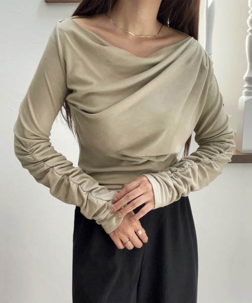 「junoah」 長袖カットソー X-LARGE ブラック レディース_画像6