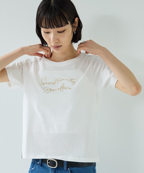 INDIVI GALLEST tシャツ 3DプリントロゴTシャツ レディース : ZOZOTOWN 