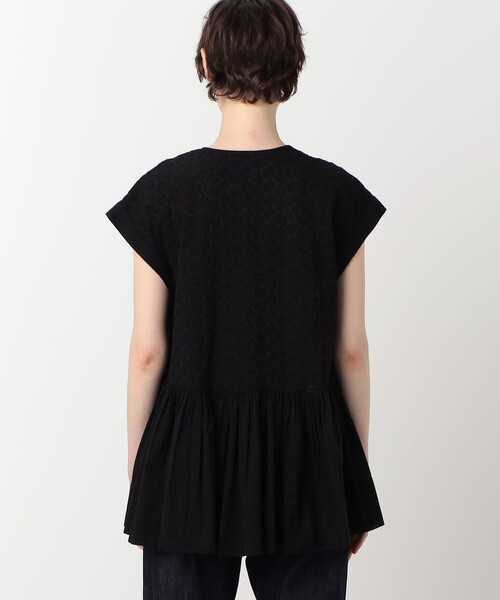 ヌキテパ カットワーク 半袖刺繍ブラウス ブラック NE QUITTEZ PAS!（ヌキテパ） ブラウス シャツ 「別注」ne Quittez pas