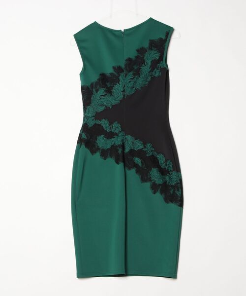 Tadashi Shoji 」 花柄ノースリーブワンピース XX-SMALL グリーン