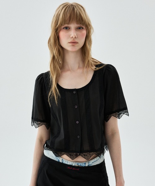 Mardi Mercredi（マルディメクルディ） ブラウス シャツ SHEER COTTON 