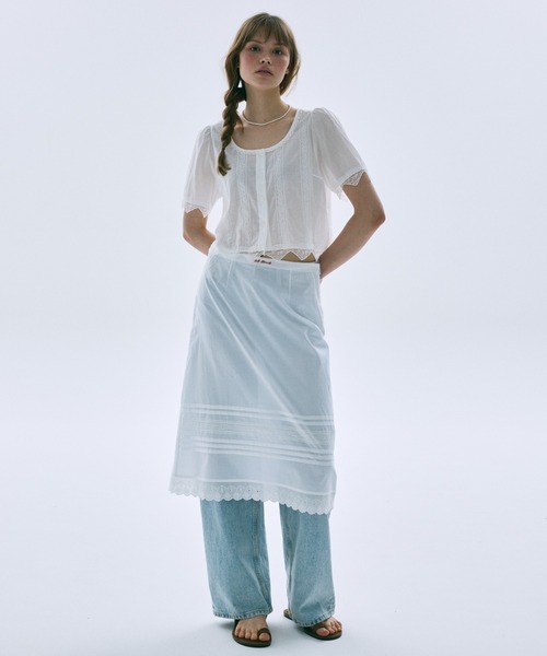 Mardi Mercredi（マルディメクルディ） ブラウス シャツ SHEER COTTON 